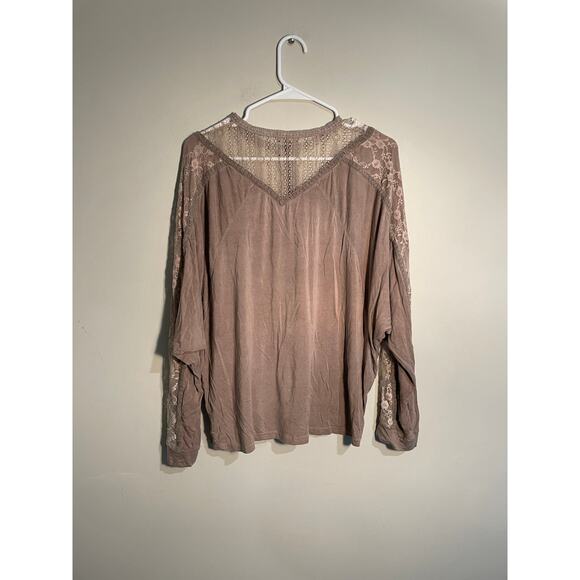 Pol Adley Lace Quarter Zip Bohemian Top Size Medium - Picture 6 of 10